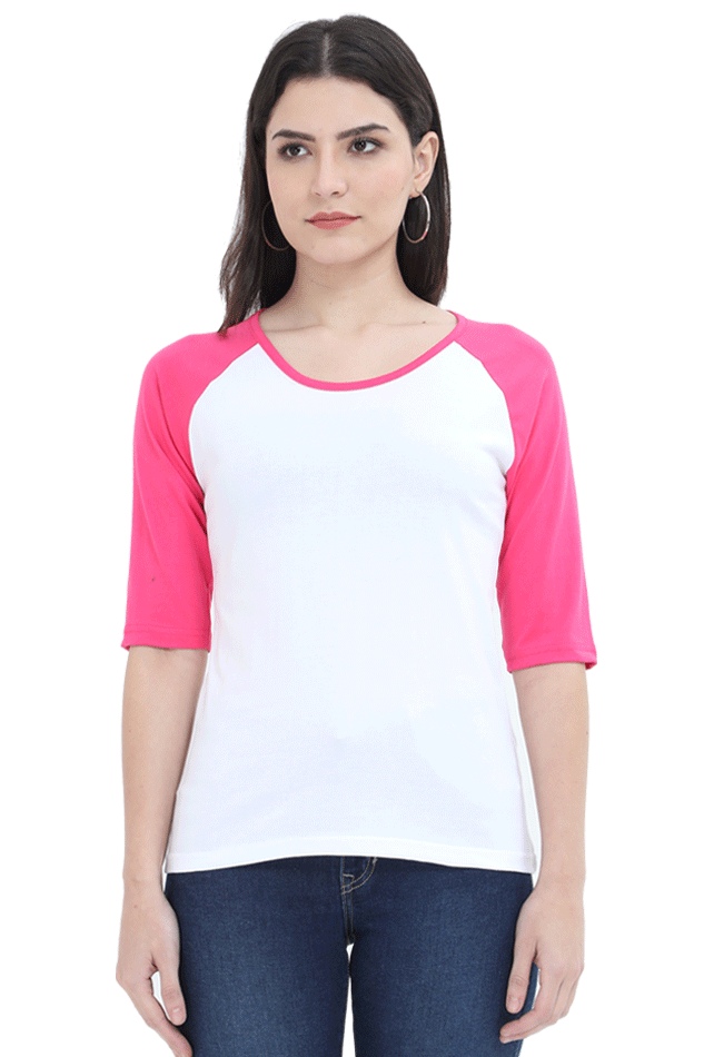Scratchh Women's Raglan T-Shirt | Contrast Sleeves | 180 GSM | Everyday Activewear - SCRATCHH
