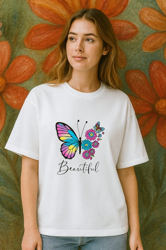 Scratchh Butterfly  Terry Oversized Tee