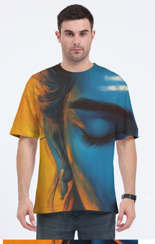 Shiv Them Fully Printed Unisex Terry Oversized T-Shirt - SCRATCHH 