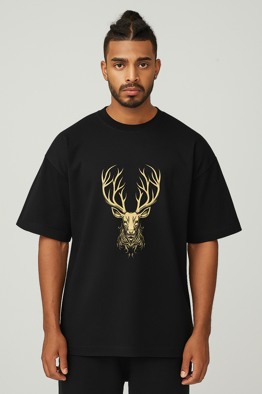 Scratchh Glodn Deer Unisex Terry Oversized Tee