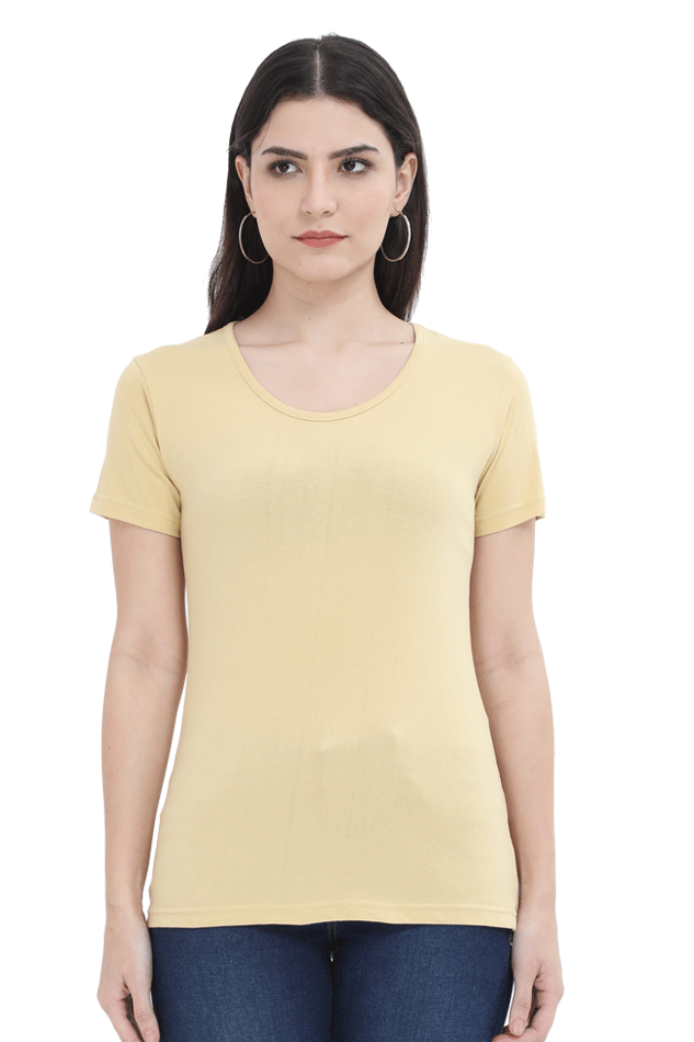 Scratchh Round Neck T-Shirt for Women | 180 GSM | Soft & Daily Comfort Fit - SCRATCHH 